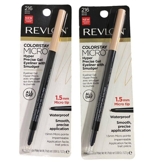 Set of 2  NEW Revlon Colorstay Micro Hyper precise gel eyeliner 216 beige - Picture 1 of 5